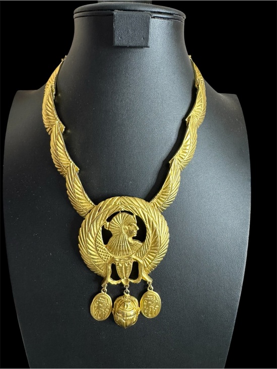 Jewelry - RARE Kenneth Jay Lane Gold-Tone Egyptian Revival Statement Necklace